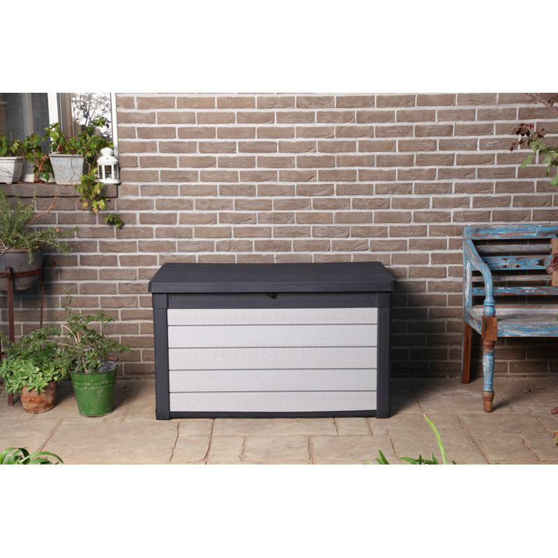 Grey/Black Keter 240302 Denali 100 Gal All Weather Outdoor Storage Deck Box